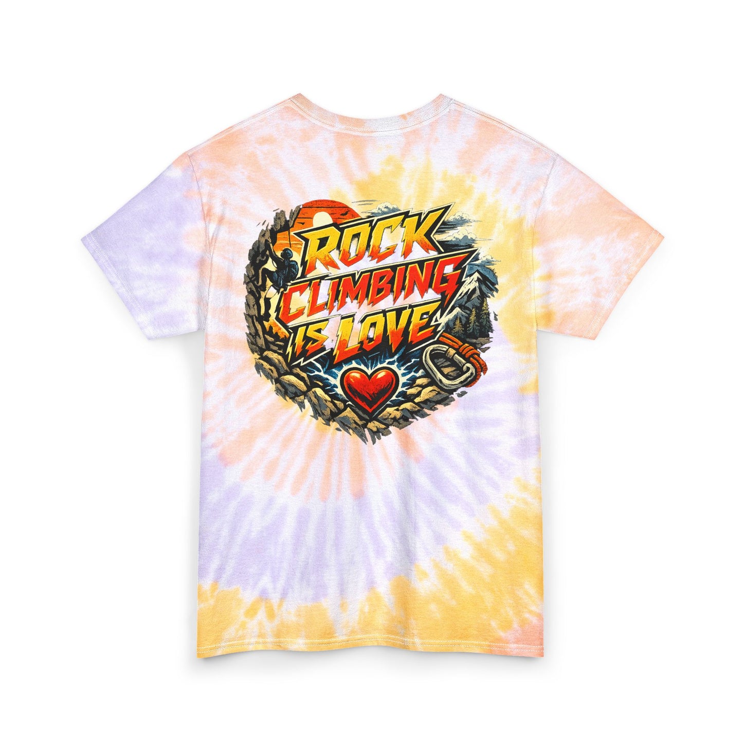 Rock Climbing is Love Tie Dye Design| Rock Climbing Shirt Stoke & Trad