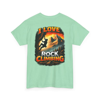 I Love Rock Climbing logo| Rock Climbing Shirt Stoke & Trad