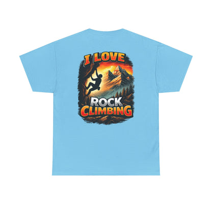I Love Rock Climbing logo| Rock Climbing Shirt Stoke & Trad