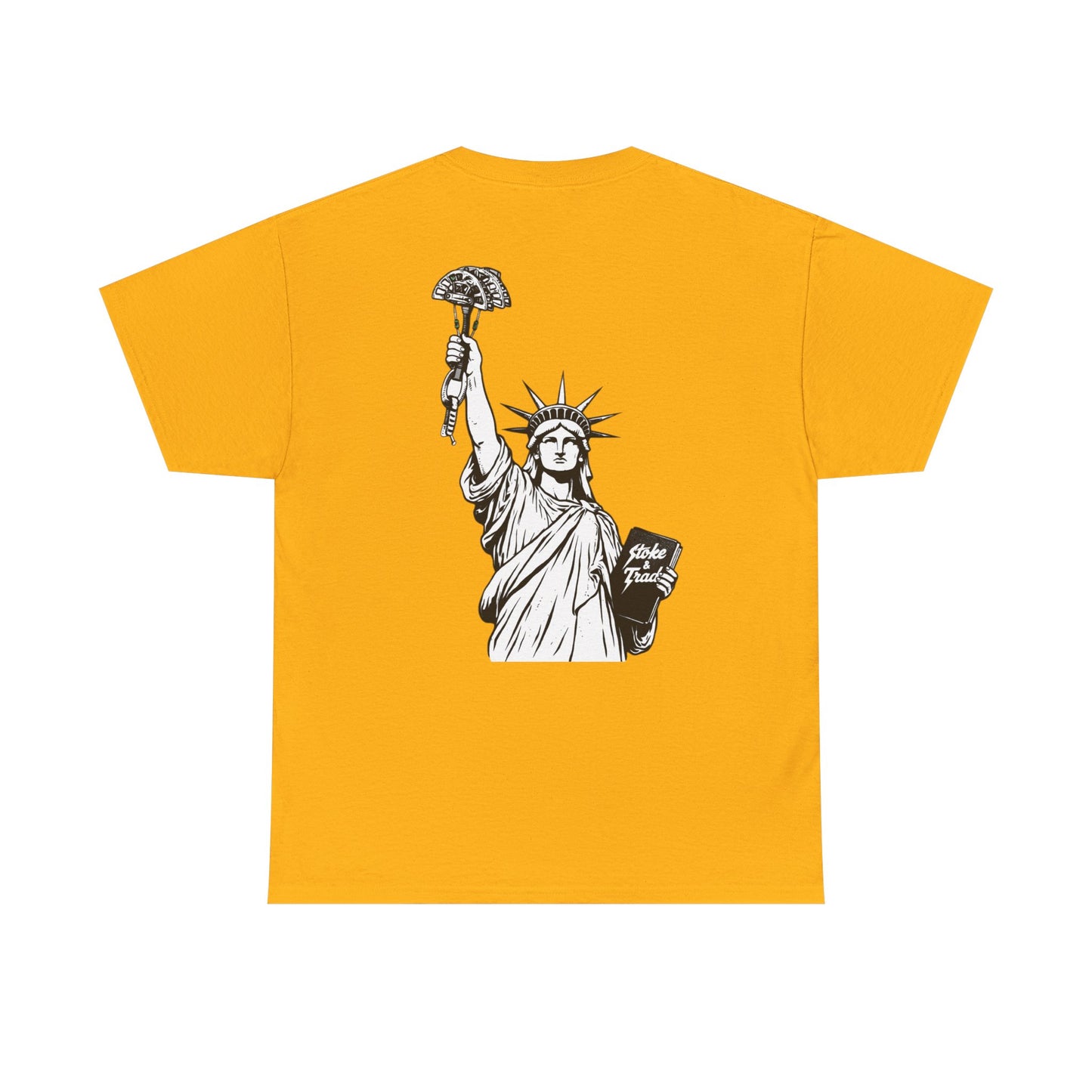Statue of Liberty Holding a Cam| Rock Climbing Shirt Stoke & Trad