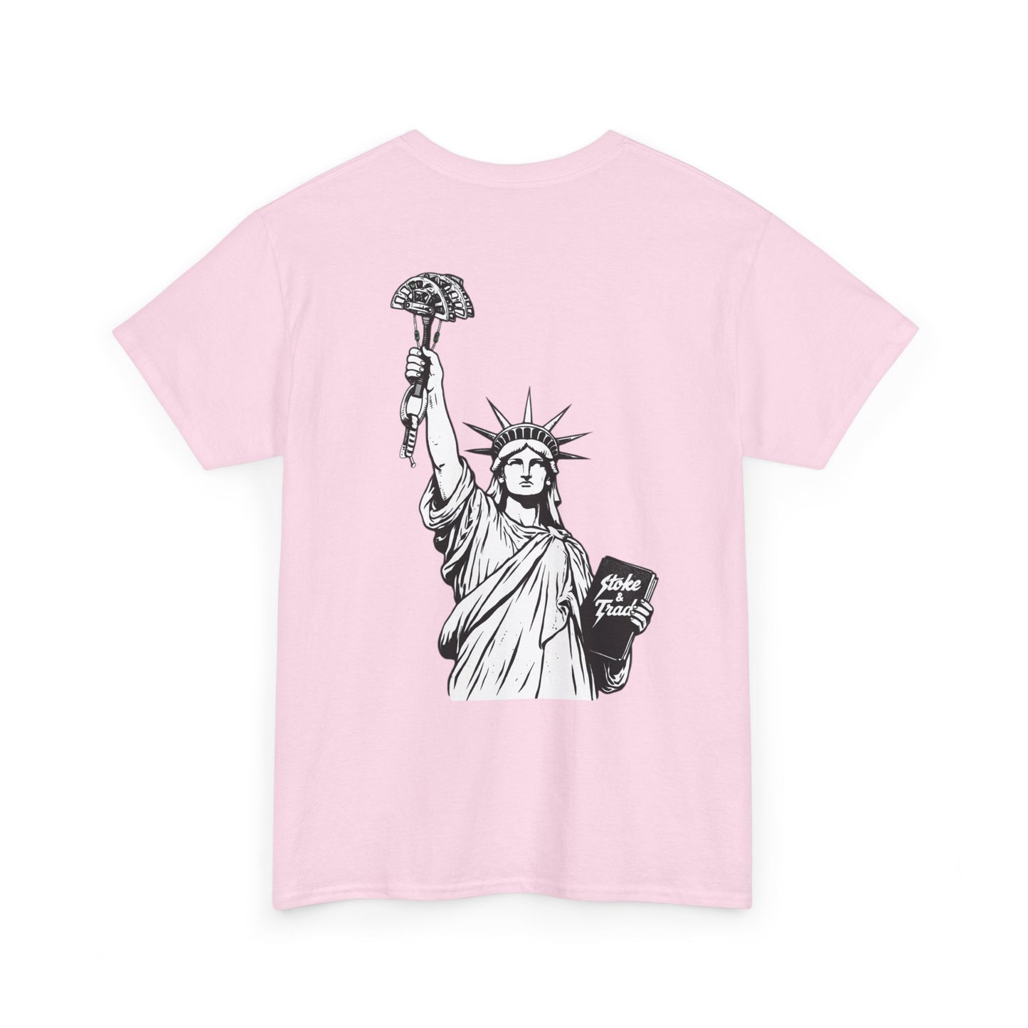 Statue of Liberty Holding a Cam| Rock Climbing Shirt Stoke & Trad
