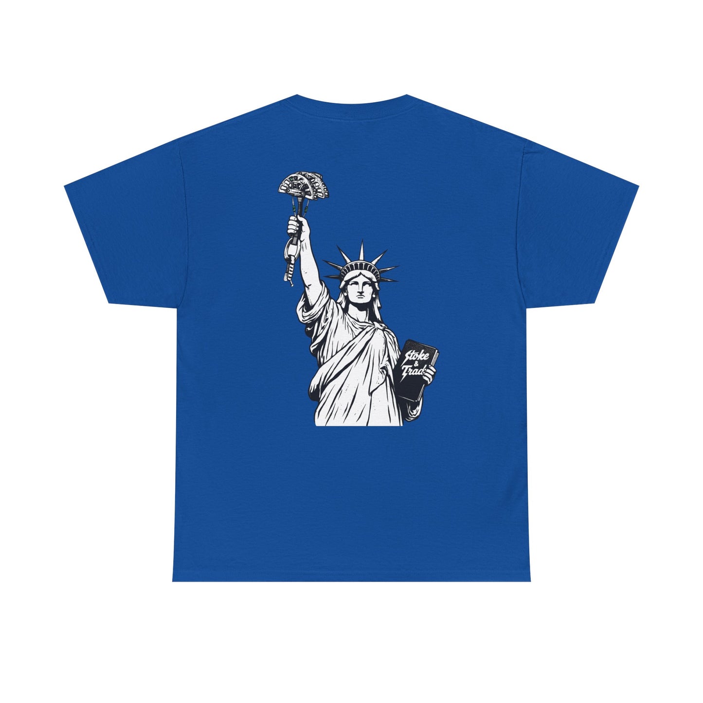 Statue of Liberty Holding a Cam| Rock Climbing Shirt Stoke & Trad