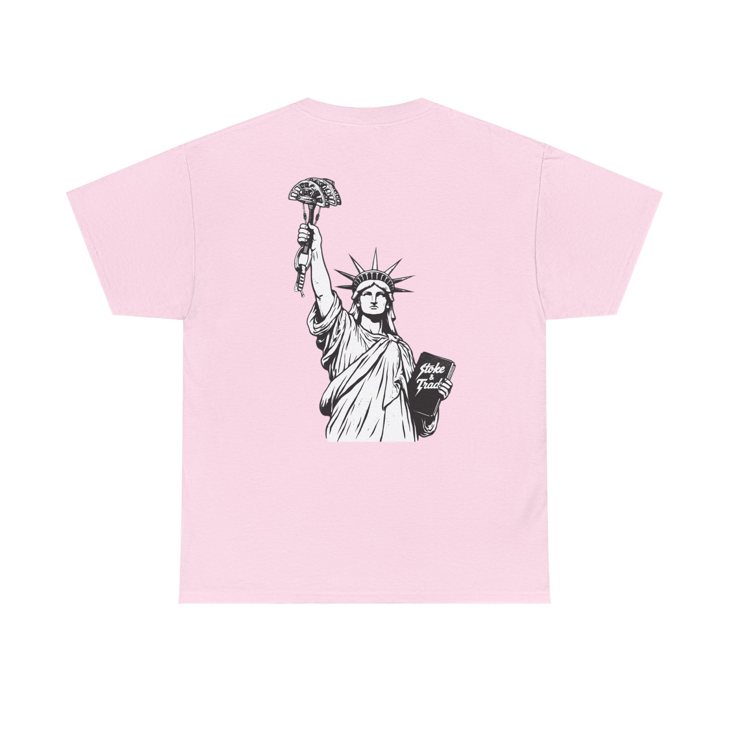 Statue of Liberty Holding a Cam| Rock Climbing Shirt Stoke & Trad
