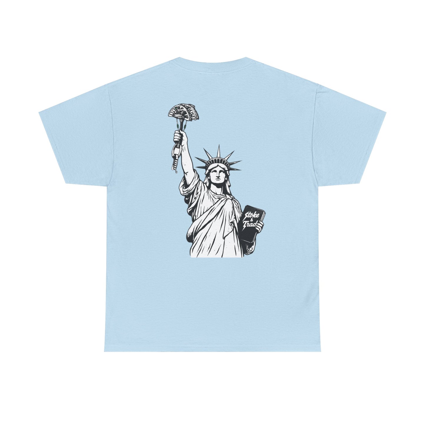 Statue of Liberty Holding a Cam| Rock Climbing Shirt Stoke & Trad