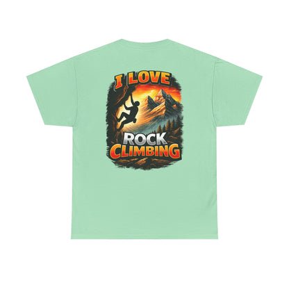 I Love Rock Climbing logo| Rock Climbing Shirt Stoke & Trad