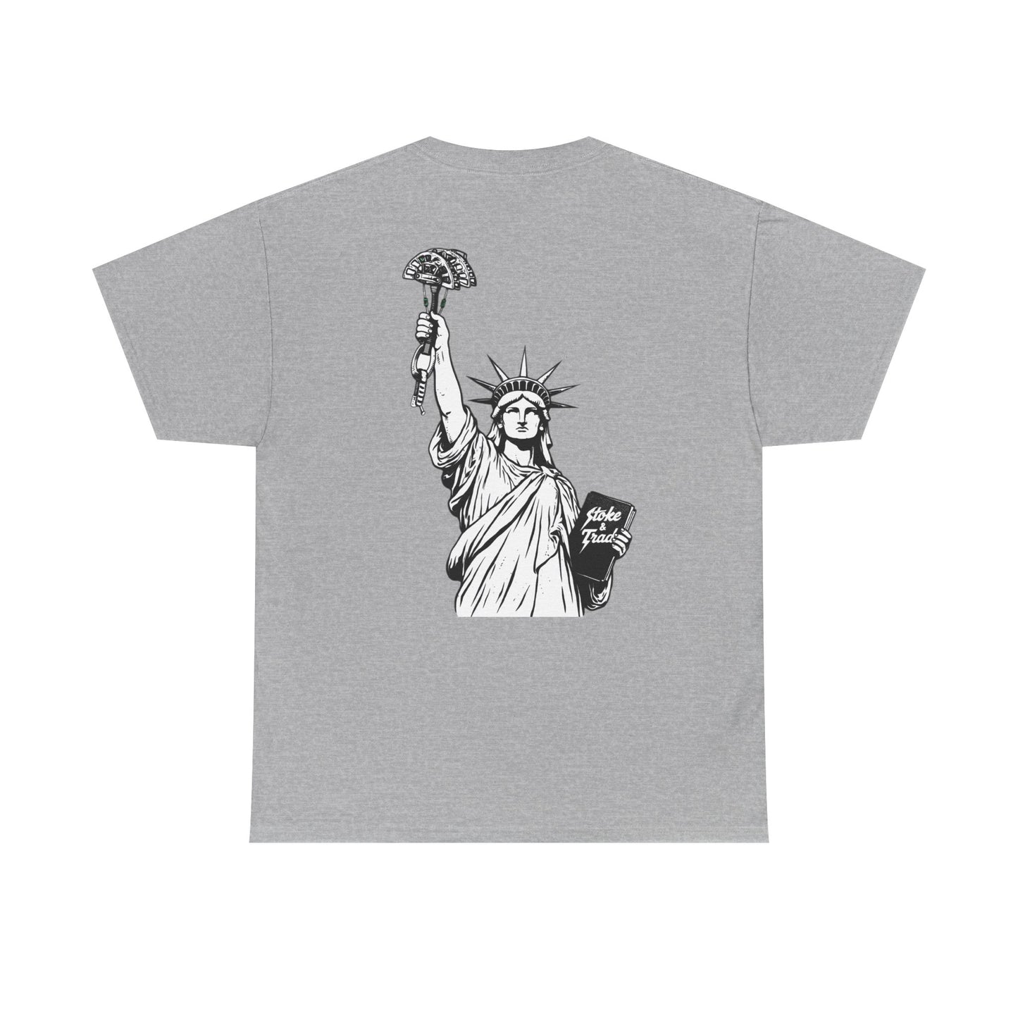 Statue of Liberty Holding a Cam| Rock Climbing Shirt Stoke & Trad